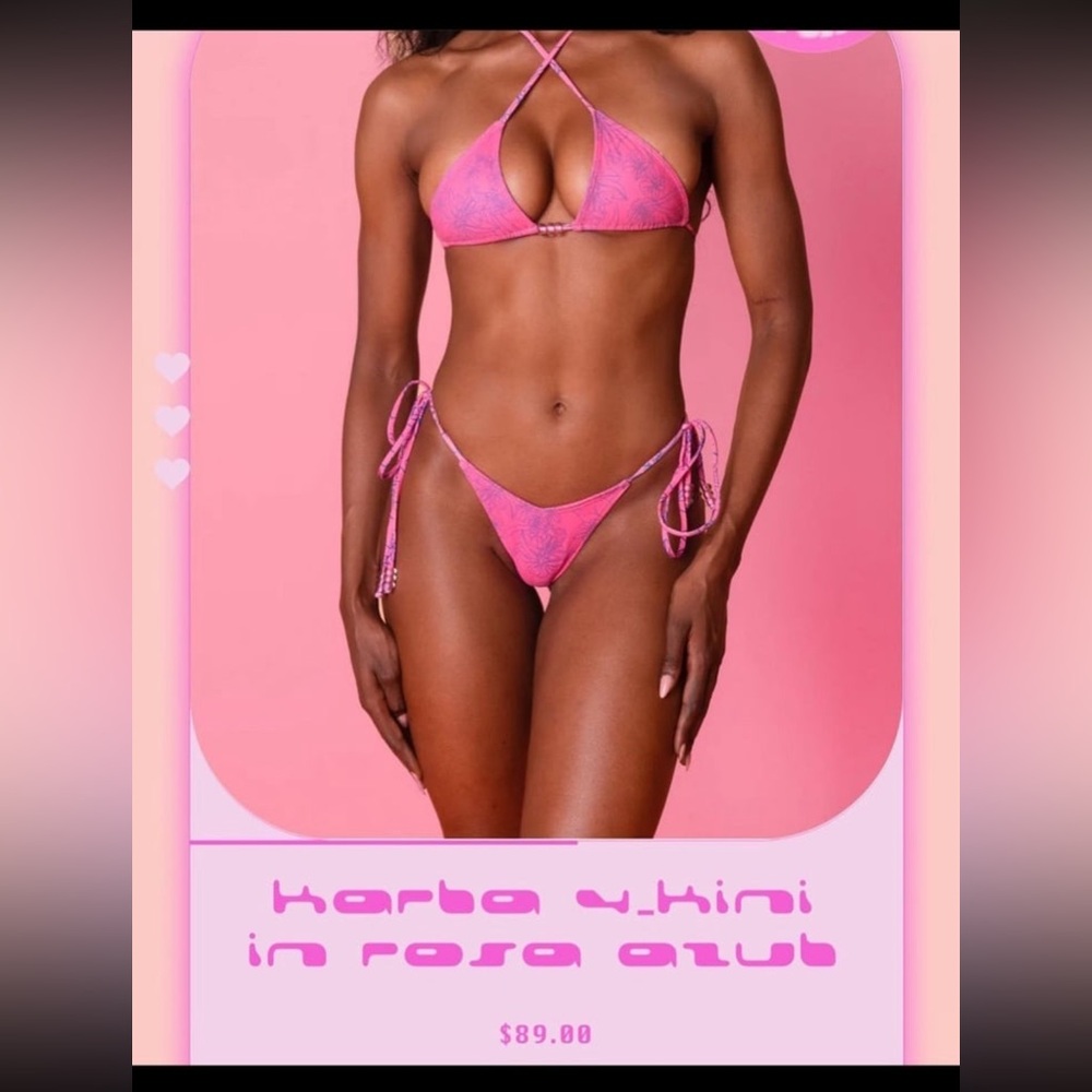 Vibrant Pink String Bikini Swim Set